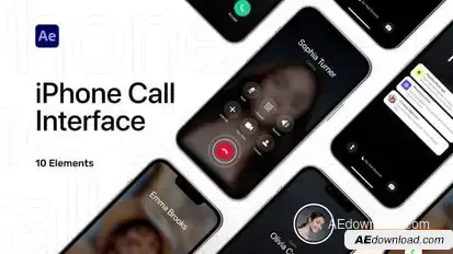 Phone Call Screen Interface Elements template preview