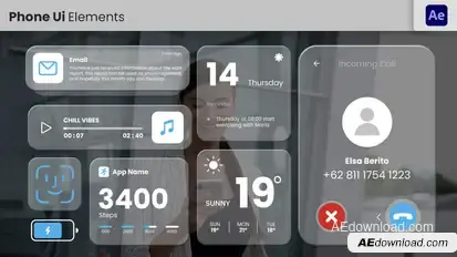Phone Interface Elements template preview