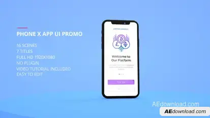 Phone X App UI Promo Product Promo template preview