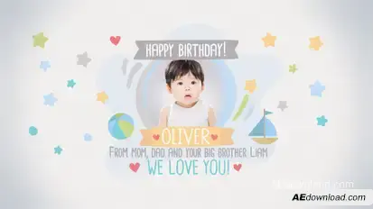 Photo Baby Album And Baby Shower Invitation | 4 Templates | Boy Girl And No Gender Colours Included Video Displays template preview