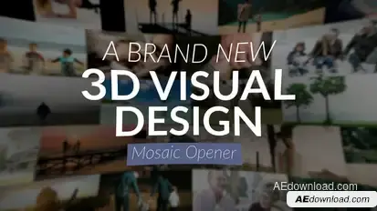 Photo Displays in 3D Spaces Slideshow Openers template preview