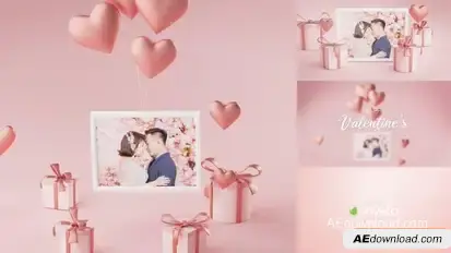 Photo Frame Valentine Logo Reveal 3D Openers template preview