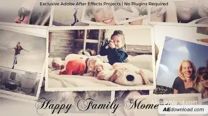 Photo Gallery - Happy Family Moments Video Displays template preview