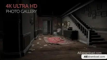 Photo Gallery in an Abandoned House Video Displays template preview