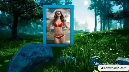 Photo Gallery In Forest Video Displays template preview