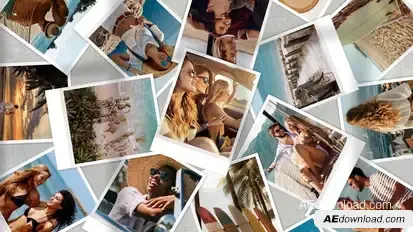 Photo Pile Collage Video Template Elements template preview