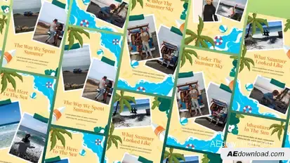 Photo Slide Show Summer story vertical Elements template preview