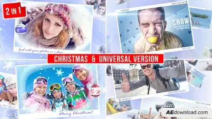 Photo Story (2 in 1). Christmas & Universal version Video Displays template preview