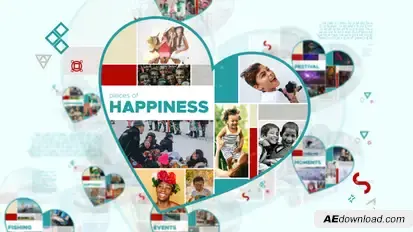 Pieces Of Happiness Video Displays template preview