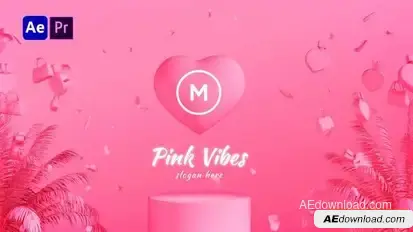 Pink Sweet Logo Reveal Logo Stings template preview