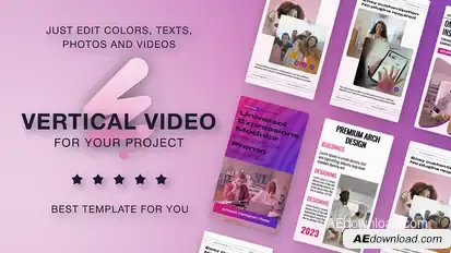 Pink Vertical Promo Reels Video Displays template preview
