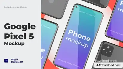 Pixel 5 Phone App - App Promo Product Promo template preview