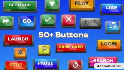 Pixel Buttons Titles template preview