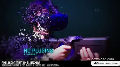 Pixel Disintegration_Slideshow Video Displays template preview