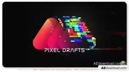 Pixel Drafts - Glitch Logotype Logo Stings template preview