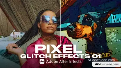 Pixel Glitch Effect 01 Ae Elements template preview