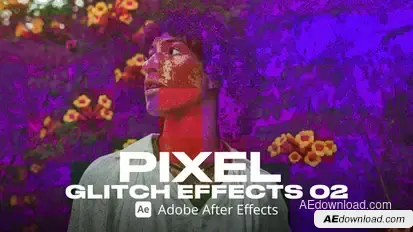 Pixel Glitch Effect 02 Ae Elements template preview