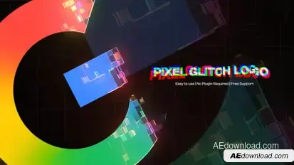 Pixel Glitch Logo Reveal Logo Stings template preview