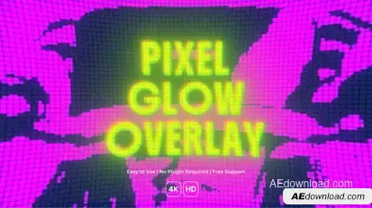 Pixel Glow Overlay Titles template preview