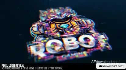 Pixel Logo Reveal Logo Stings template preview