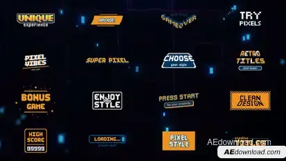 Pixel Titles Titles template preview