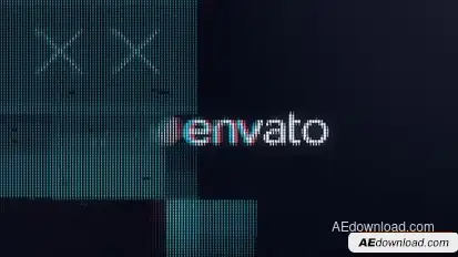 Pixelated Glitch Logo Logo Stings template preview