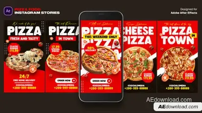 Pizza Food Instagram Stories Product Promo template preview