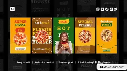 Pizza Instagram Stories Product Promo template preview