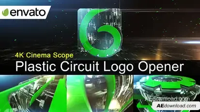 Plastic Circuit Logo Opener / Element 3D Logo Stings template preview