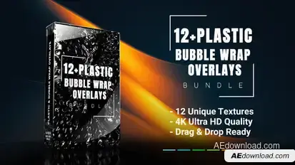 Plastic Wrap Overlays – Bubble Textures, Crumpled Foil & Distressed Effects Elements template preview