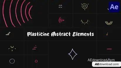 Plasticine Abstract Elements | After Effects Elements template preview