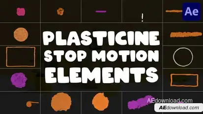 Plasticine Stop Motion Elements | After Effects Elements template preview