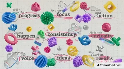 Playful 3D Marker Titles Titles template preview