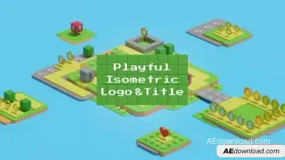 Playful Isometric Logo and Title Openers template preview