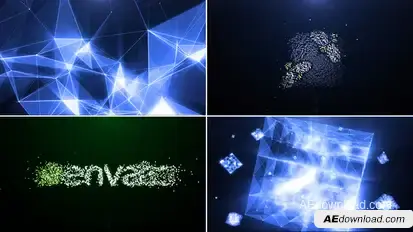 Plexus Pixel Cube | Particle Effect Logo Stings template preview