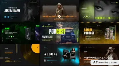 Podcast & Album Cover Video Displays template preview