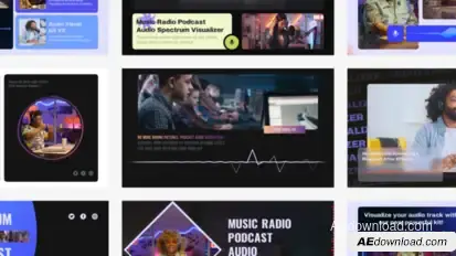 Podcast - Audio Spectrum Visualizer Video Displays template preview