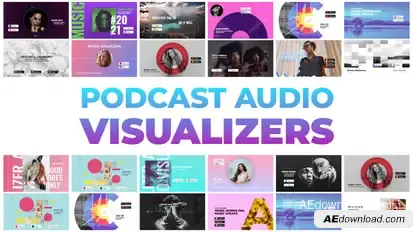 Podcast Audio Visualizers Video Displays template preview