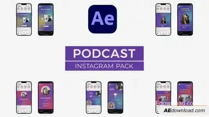 Podcast Instagram Pack for After Effects Openers template preview