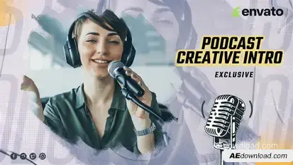Podcast Intro Video Displays template preview