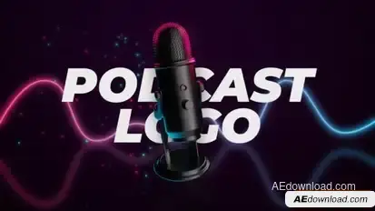 Podcast Microphone Logo Reveal Openers template preview