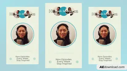 Podcast Minimal Vertical Slideshow Openers template preview