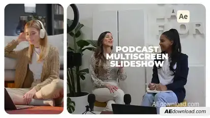 Podcast Multiscreen Slideshow Video Displays template preview
