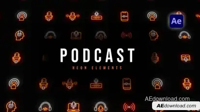 Podcast Neon Elements Elements template preview