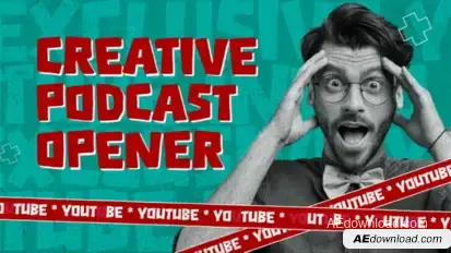 Podcast Opener Video Displays template preview