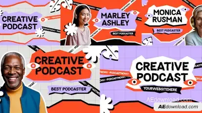 Podcast Opener After Effects Video Displays template preview