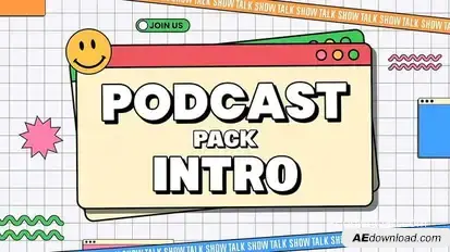 Podcast Pack Slideshow broadcast-packages template preview