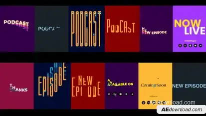 Podcast Title Titles template preview