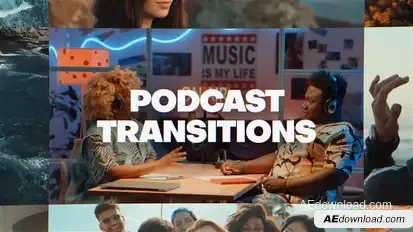 Podcast Transitions Elements template preview