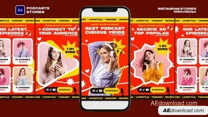 Podcasts Stories Openers template preview